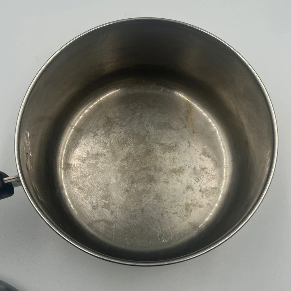 Revere Ware 1 Quart Saucepan with Lid Copper Bottom Stainless Steel Vintage 1801